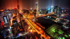 Rain Downtown after beijing cities cityscapes