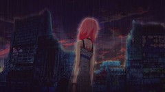 Rain dress pink hair anime girls guilty crown yuzuriha inori