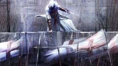 Rain Flags Templar assassins creed assassins Altair Ibn La-Ahad 