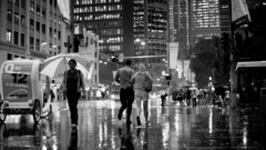 Rain grayscale Australia streets