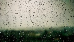 Rain Green water drops window panes