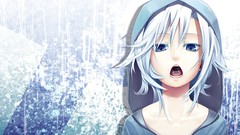 Rain ice Anime master blue hair long hair anime girls blue eyes 