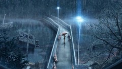Rain lights anime girls