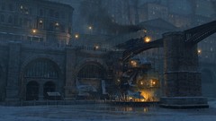 Rain London City Lights Bridges arches cities artwork trains