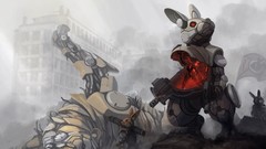 Rain mecha grey urban