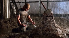 Rain Men mud chris hemsworth thor Mjolnir kneeling Thor (movie)