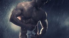 Rain Men wet abs pecs