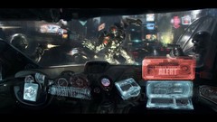Rain police fight android cyberpunk cockpit alert sci-fi 