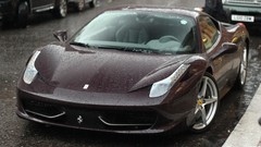 Rain purple cars ferrari 458 italia