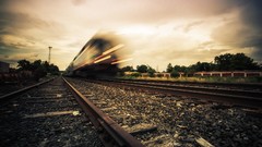 Rain railroad tracks