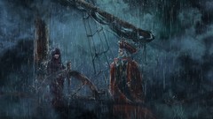 Rain ships steering wheel artwork fantasy art