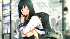 Rain Shoes Umbrellas statues socks Frogs skirts long hair anime 