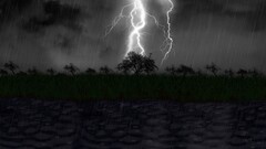 rain storm Lake lights digital art