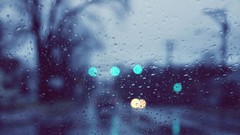 Rain streets rain on glass