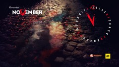 Rain text puddles V for Vendetta Calendar November clocks 