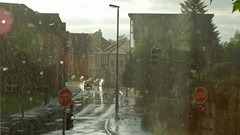 Rain traffic lights street