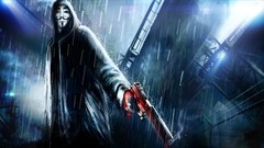 Rain V for Vendetta pistols masks Anonymous Guy Fawkes artwork 