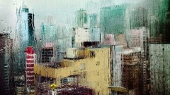 Rain water drops cityscapes