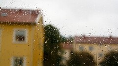rain water drops House urban window water blurred