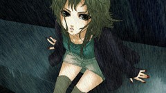 Rain wet anime girls boots vocaloid