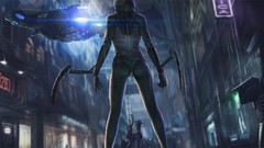 Rain woman ass police blood android cyberpunk fan art panties 
