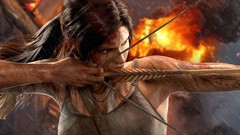 Rain woman blood wet bows tomb raider lara croft artwork video 