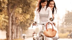 Rain woman brunettes vietnamese ao dai