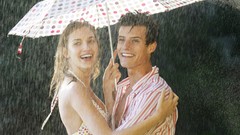 Rain woman couple Umbrellas