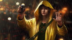 Rain woman drawings jackets brunettes Grenades