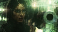 Rain woman Guns sad artwork