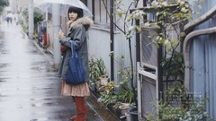 Rain woman Japanese Umbrellas Celebrity Actress asians bangs 