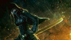 Rain woman Katana Swords artwork ninjas