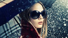Rain woman lips sunglasses blondes models