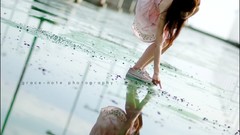 Rain woman notes reflections asians brunettes