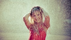 Rain woman wet