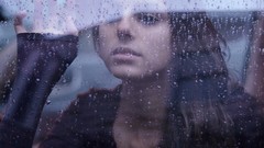 Rain woman windows