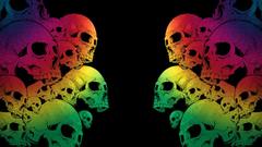 Rainbow skullz colored glow