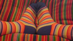 Rainbow socks girl