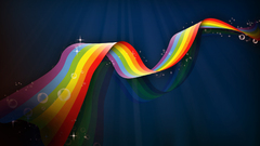 rainbows abstract colorful digital art blue background render