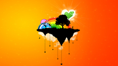 Rainbows abstract heart tree