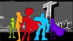 Raven Teen Titans silhouettes robin cyborgs dc comics warner 