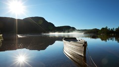 Rays nature sun shine Boats lakes
