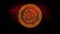 razer Chinese red background pattern