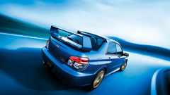 Rear angle view blue