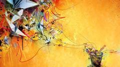 Recycle bin abstract orange