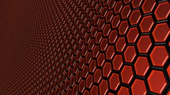 Red abstract hexagons digital art