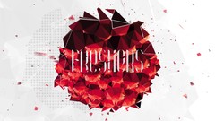 Red abstract illustrations digital art