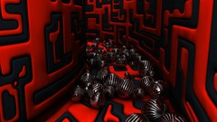 Red abstract multicolor