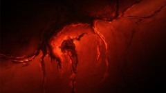 Red abstract outer space