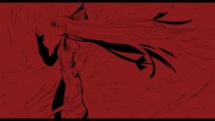 Red anime girls fujiwara no mokou touhou video games